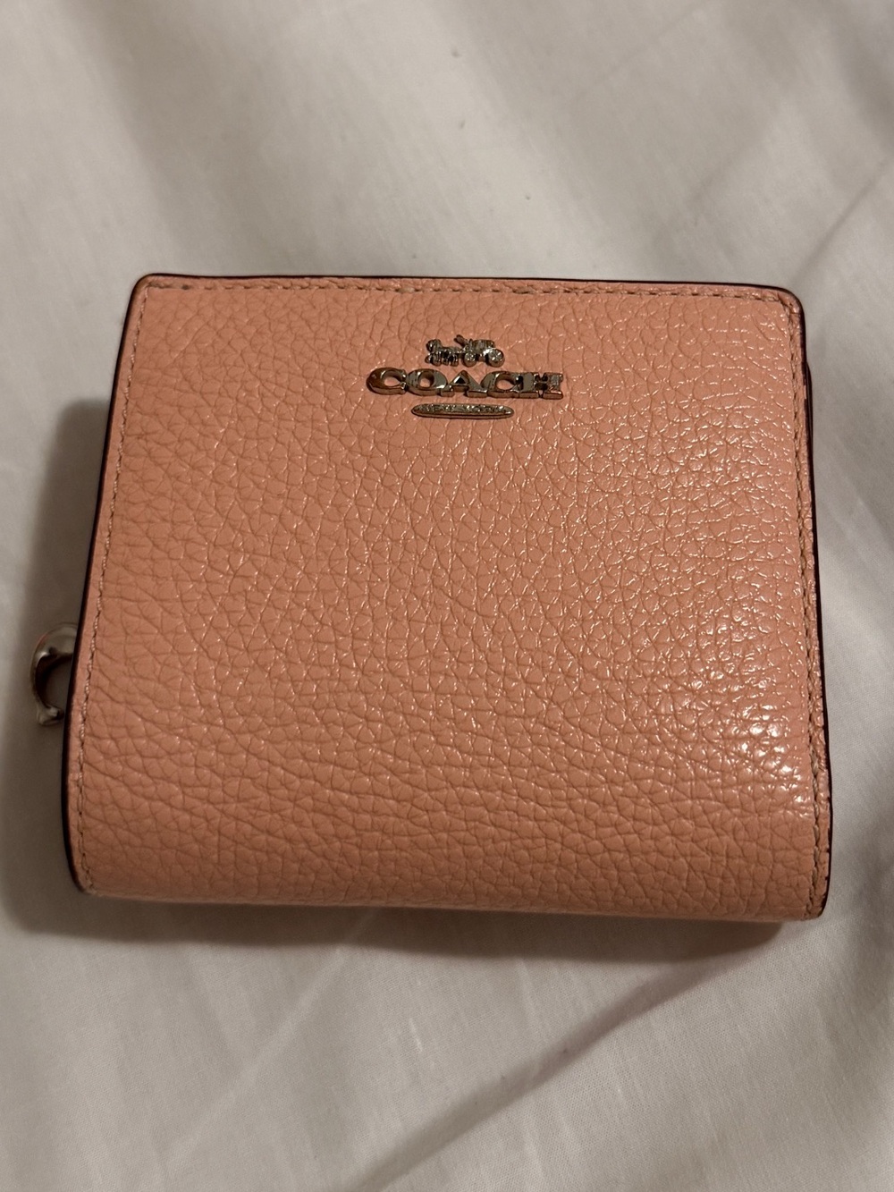 Coach Snap Wallet in Pink Pebbled Leather